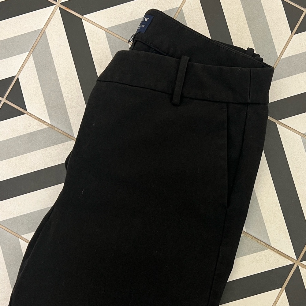 J. Crew Factory Black Slim cropped Ruby pants in stretch twill